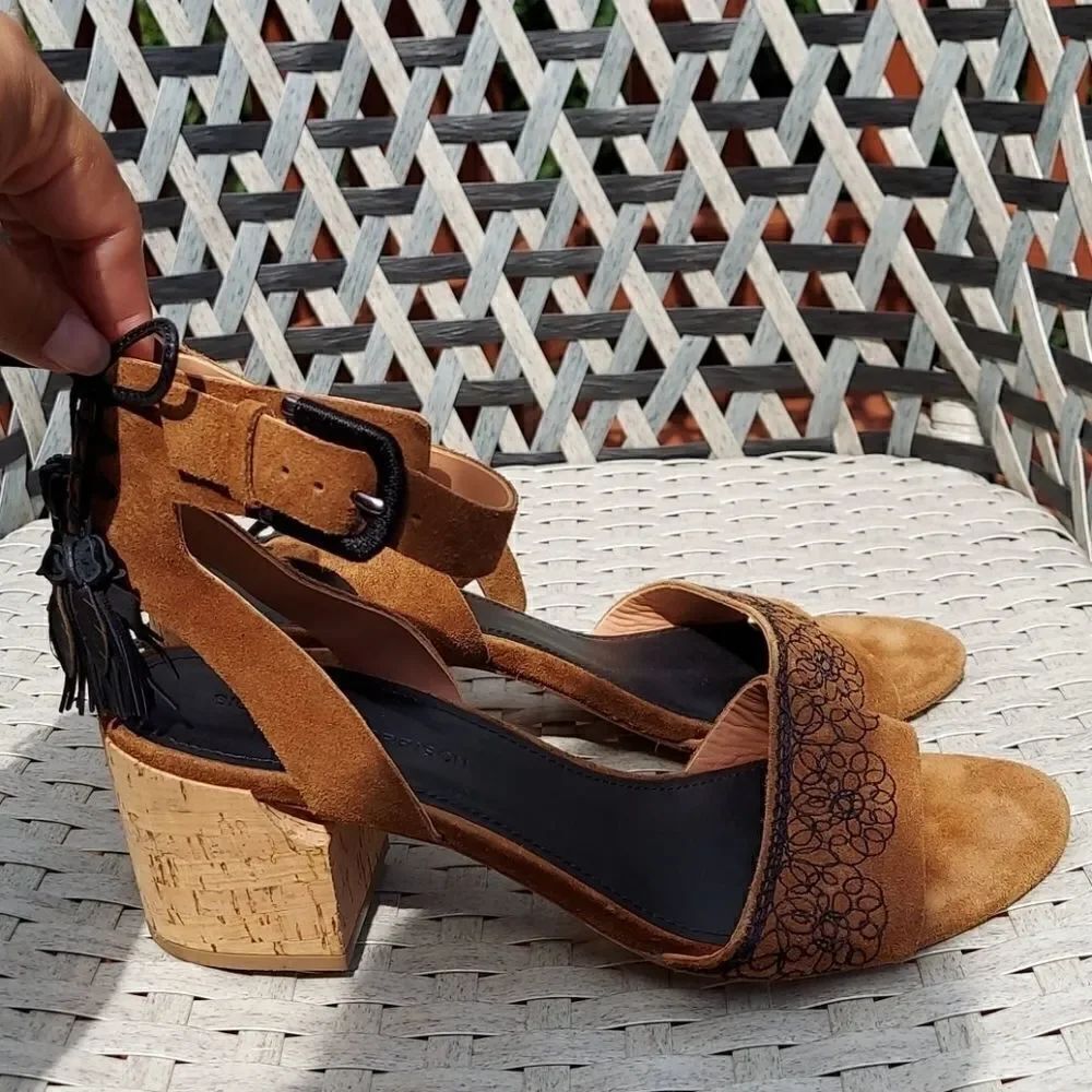 Sigerson Morrison Riva Brown Suede Tassel Sandal